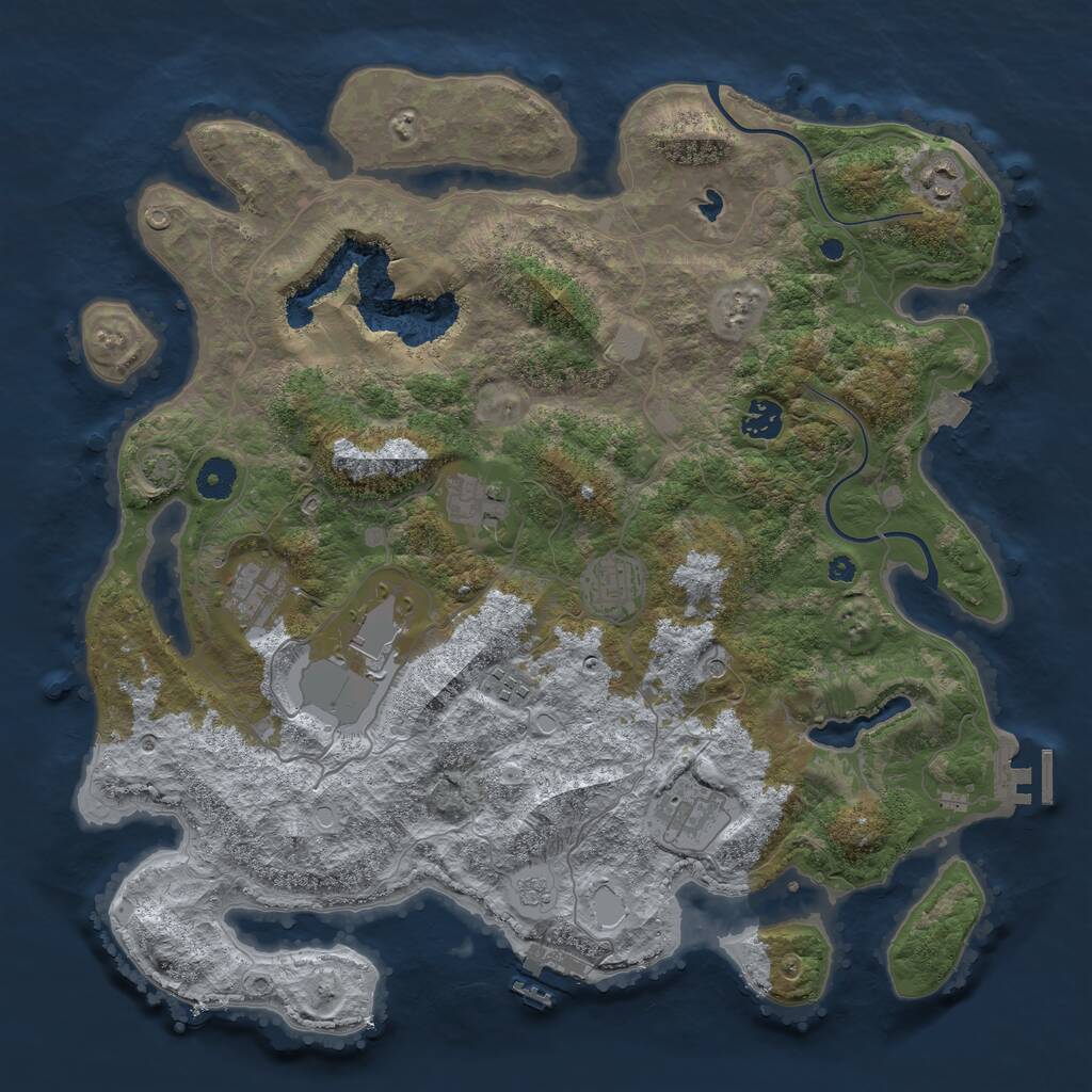 Rust Map: Procedural Map, Size: 4000, Seed: 61746815, 14 Monuments