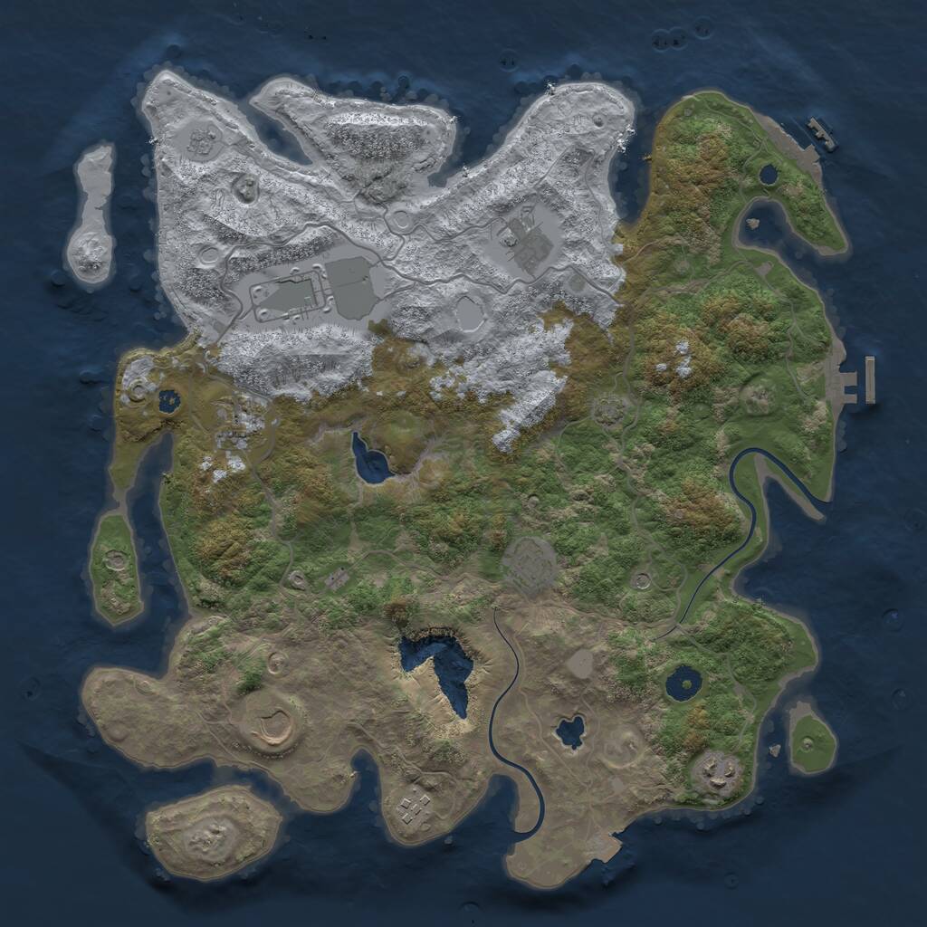 Rust Map: Procedural Map, Size: 4000, Seed: 379085, 13 Monuments