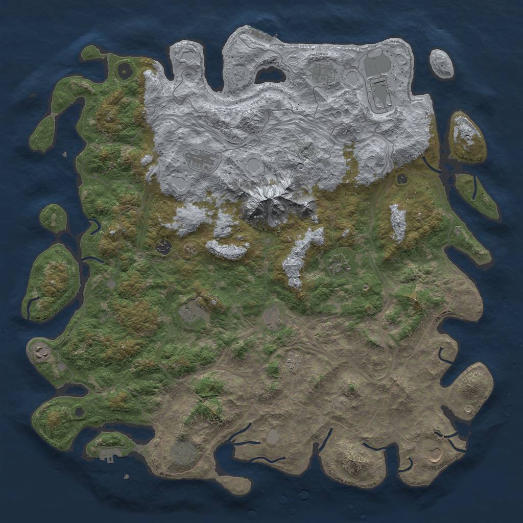 Rust Map: Procedural Map, Size: 5200, Seed: 4500, 18 Monuments