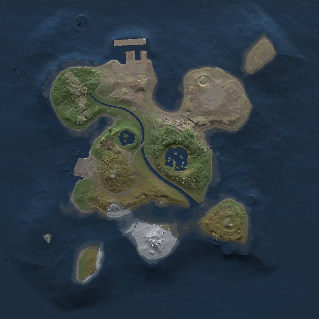 Rust Map: Procedural Map, Size: 2000, Seed: 5648, 3 Monuments