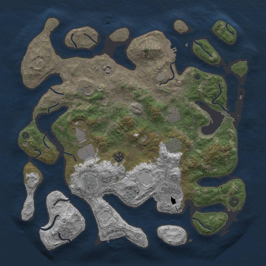 Rust Map: Procedural Map, Size: 4000, Seed: 1650726748, 17 Monuments