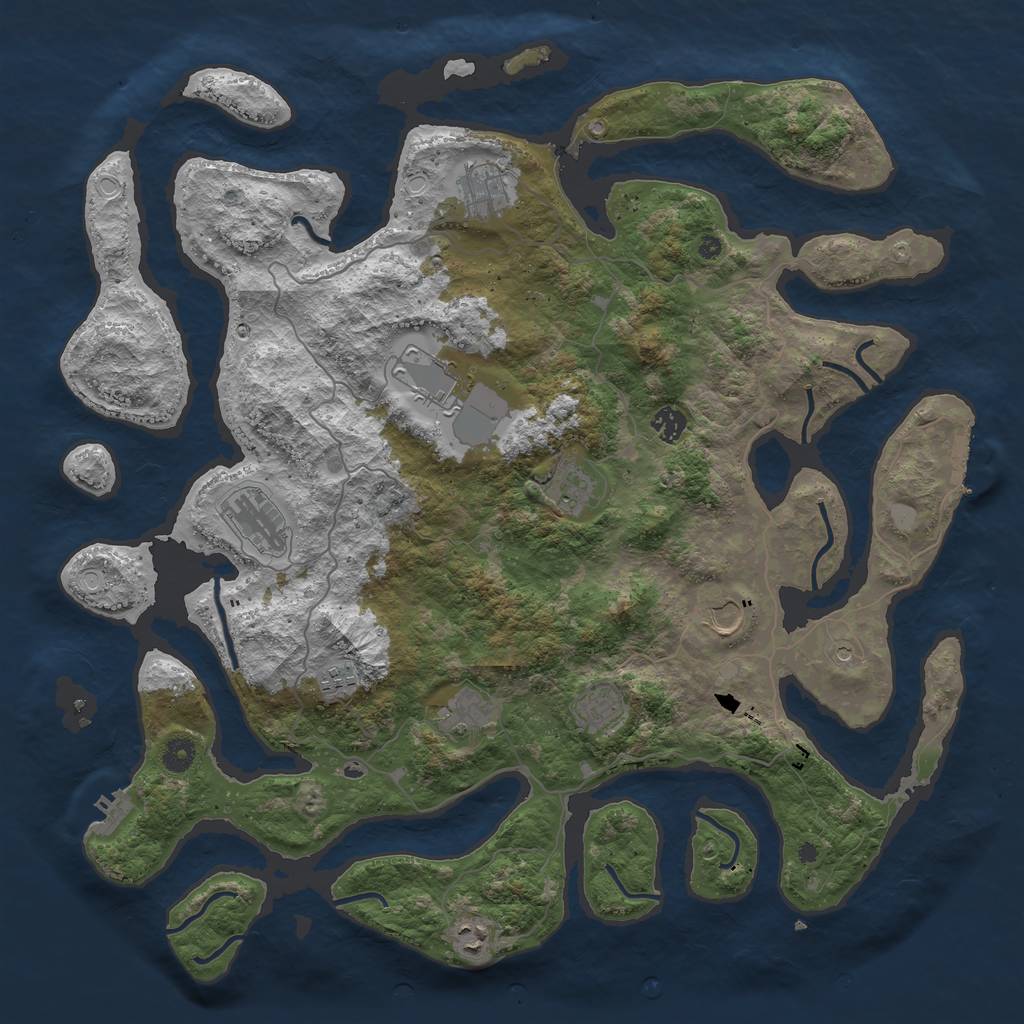 Rust Map: Procedural Map, Size: 4500, Seed: 34534, 18 Monuments