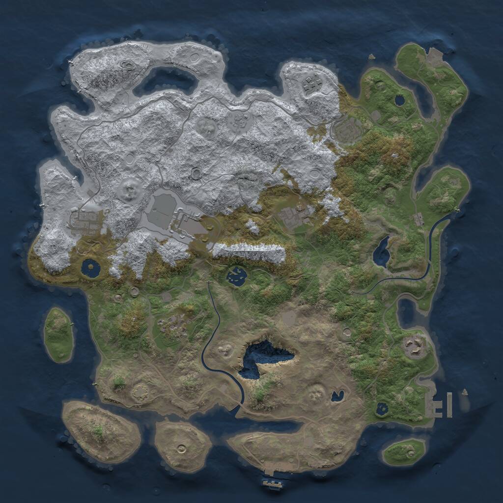 Rust Map: Procedural Map, Size: 4000, Seed: 29205709, 14 Monuments