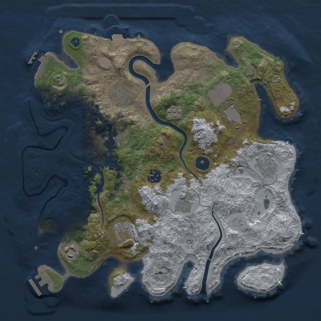 Rust Map: Procedural Map, Size: 3500, Seed: 20812822, 15 Monuments