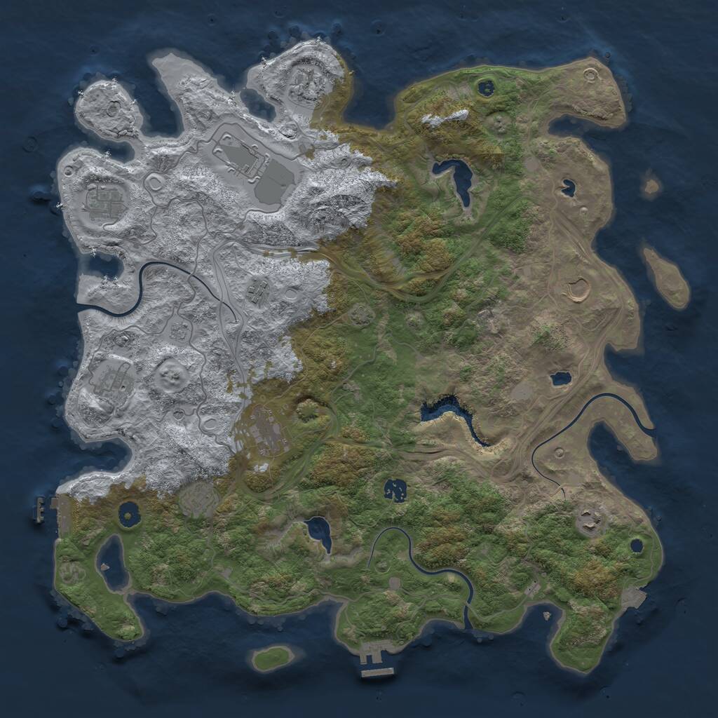 Rust Map: Procedural Map, Size: 4500, Seed: 29012022, 16 Monuments