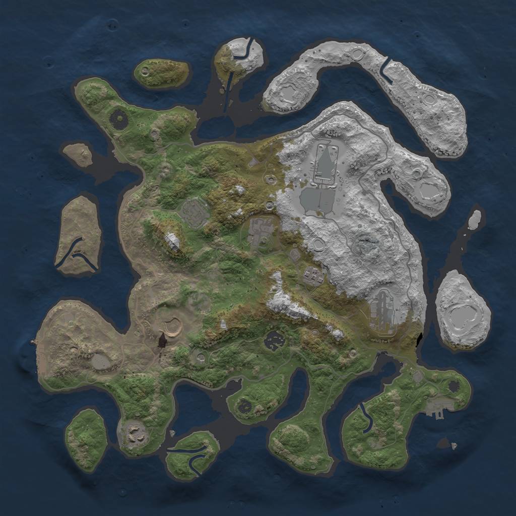 Rust Map: Procedural Map, Size: 4000, Seed: 1274483237, 16 Monuments