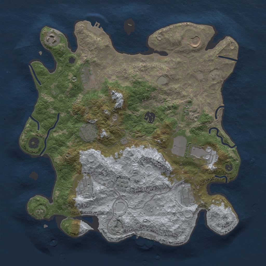 Rust Map: Procedural Map, Size: 3550, Seed: 236556, 19 Monuments