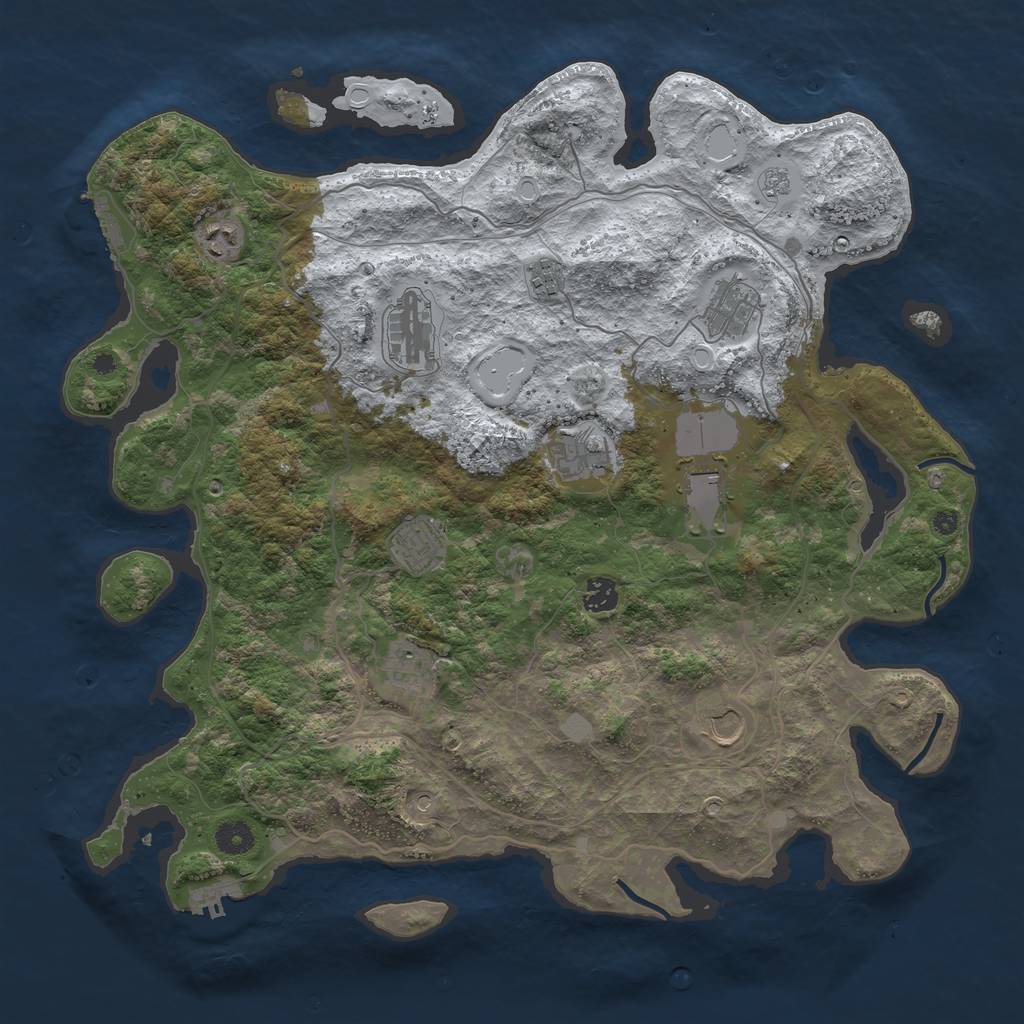 Rust Map: Procedural Map, Size: 4250, Seed: 1309828471, 19 Monuments
