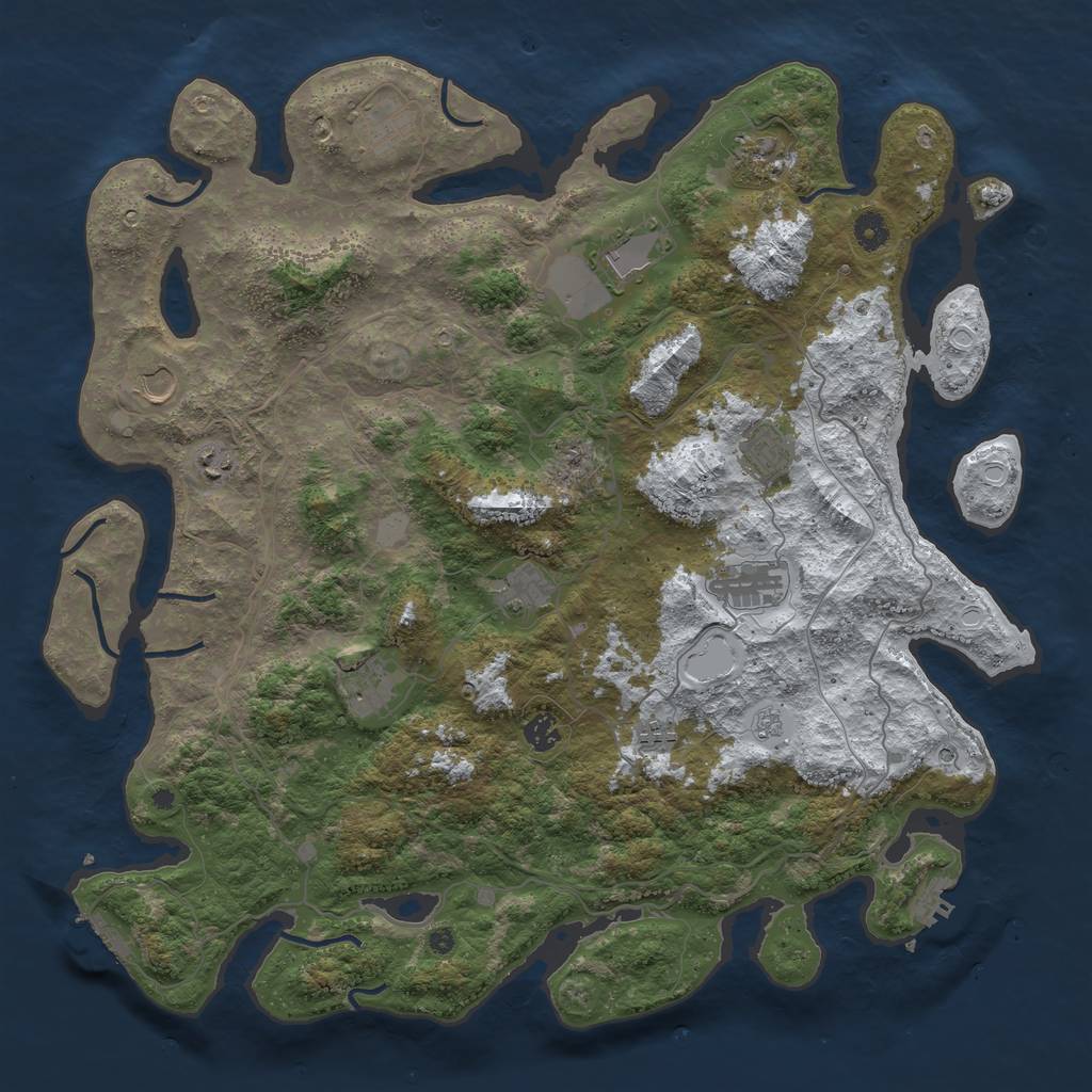 Rust Map: Procedural Map, Size: 4500, Seed: 3384299, 20 Monuments