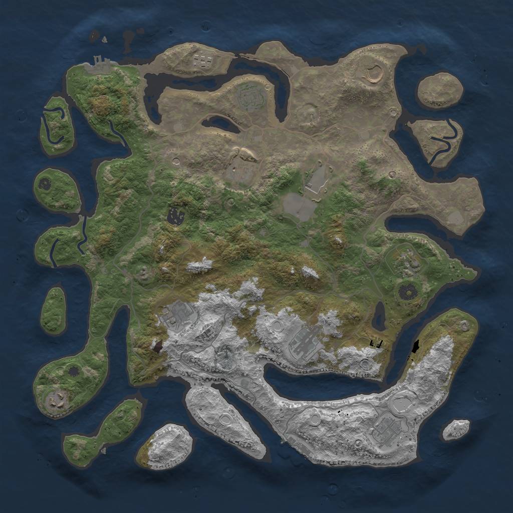 Rust Map: Procedural Map, Size: 4300, Seed: 1632703098, 19 Monuments