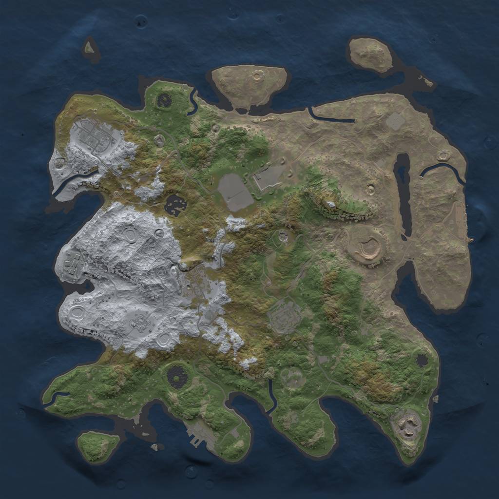 Rust Map: Procedural Map, Size: 3500, Seed: 944120, 17 Monuments