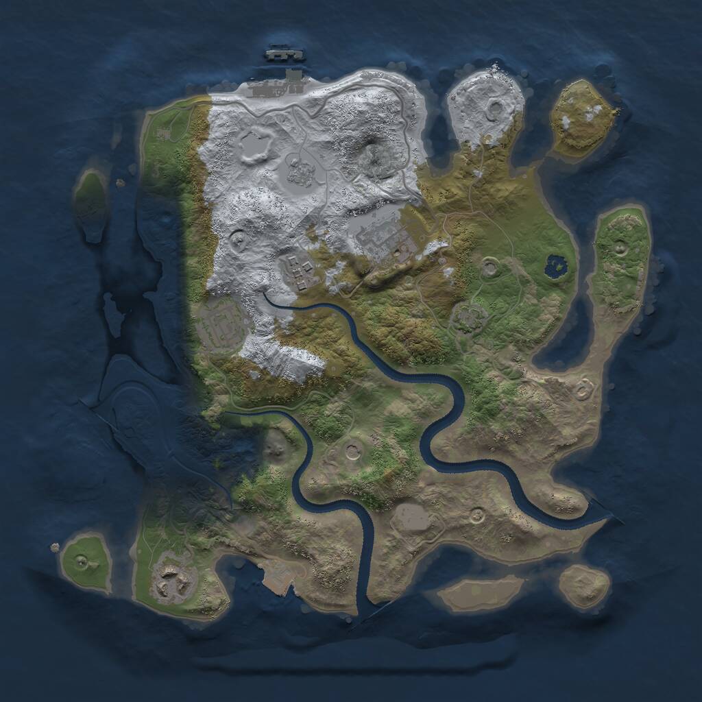 Rust Map: Procedural Map, Size: 3000, Seed: 5890486, 9 Monuments