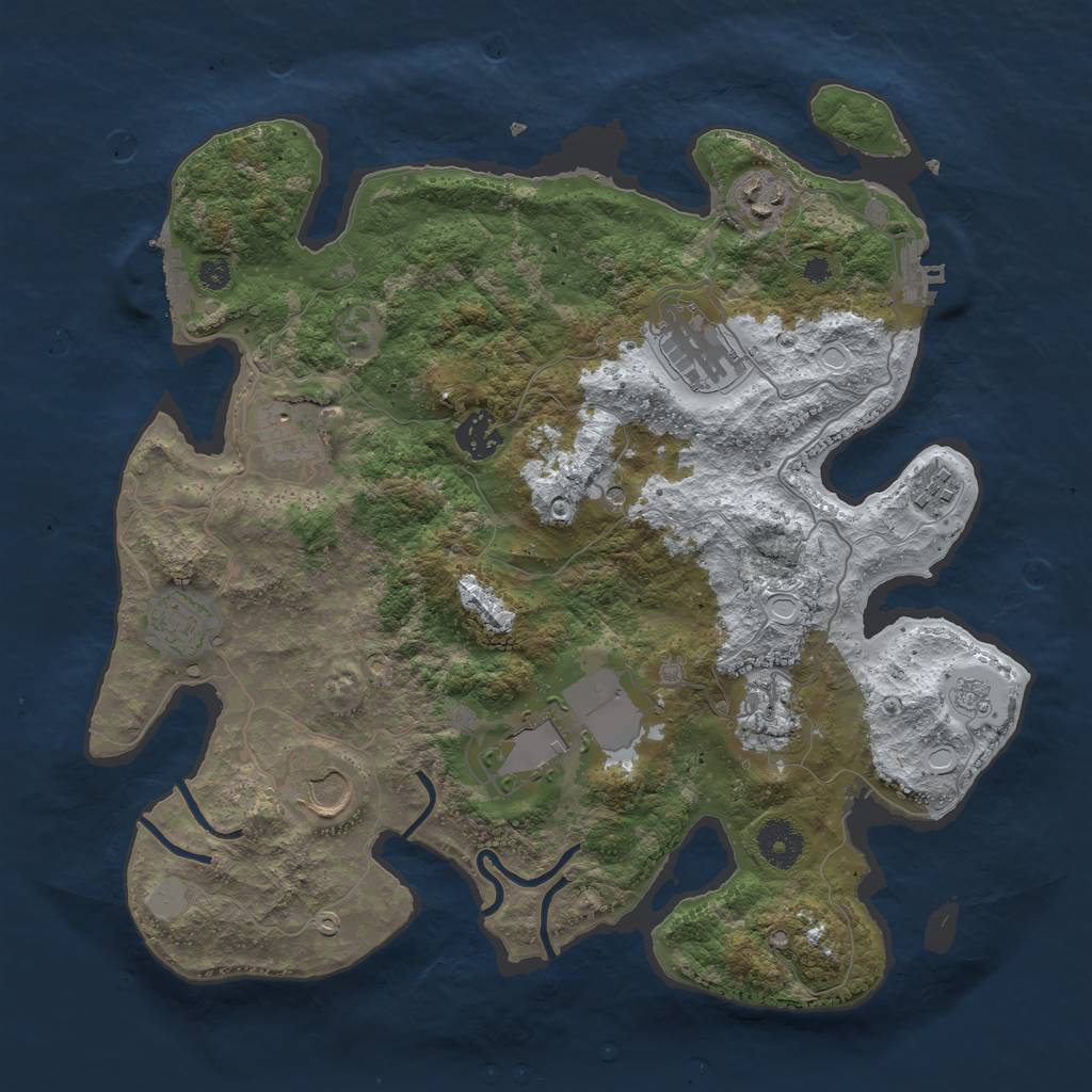 Rust Map: Procedural Map, Size: 3550, Seed: 200146, 18 Monuments