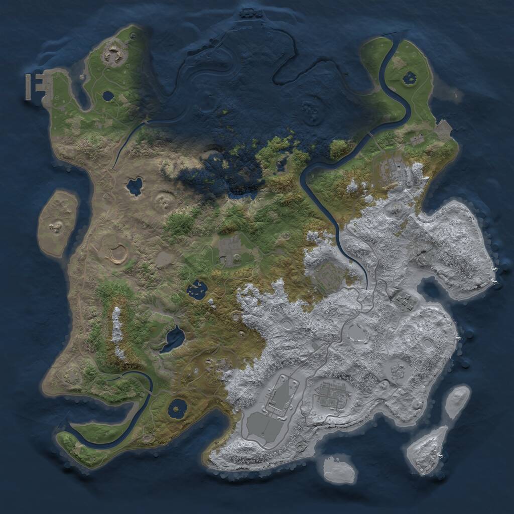 Rust Map: Procedural Map, Size: 4000, Seed: 712335, 16 Monuments
