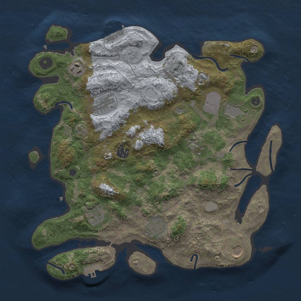 Rust Map: Procedural Map, Size: 3550, Seed: 848500, 15 Monuments