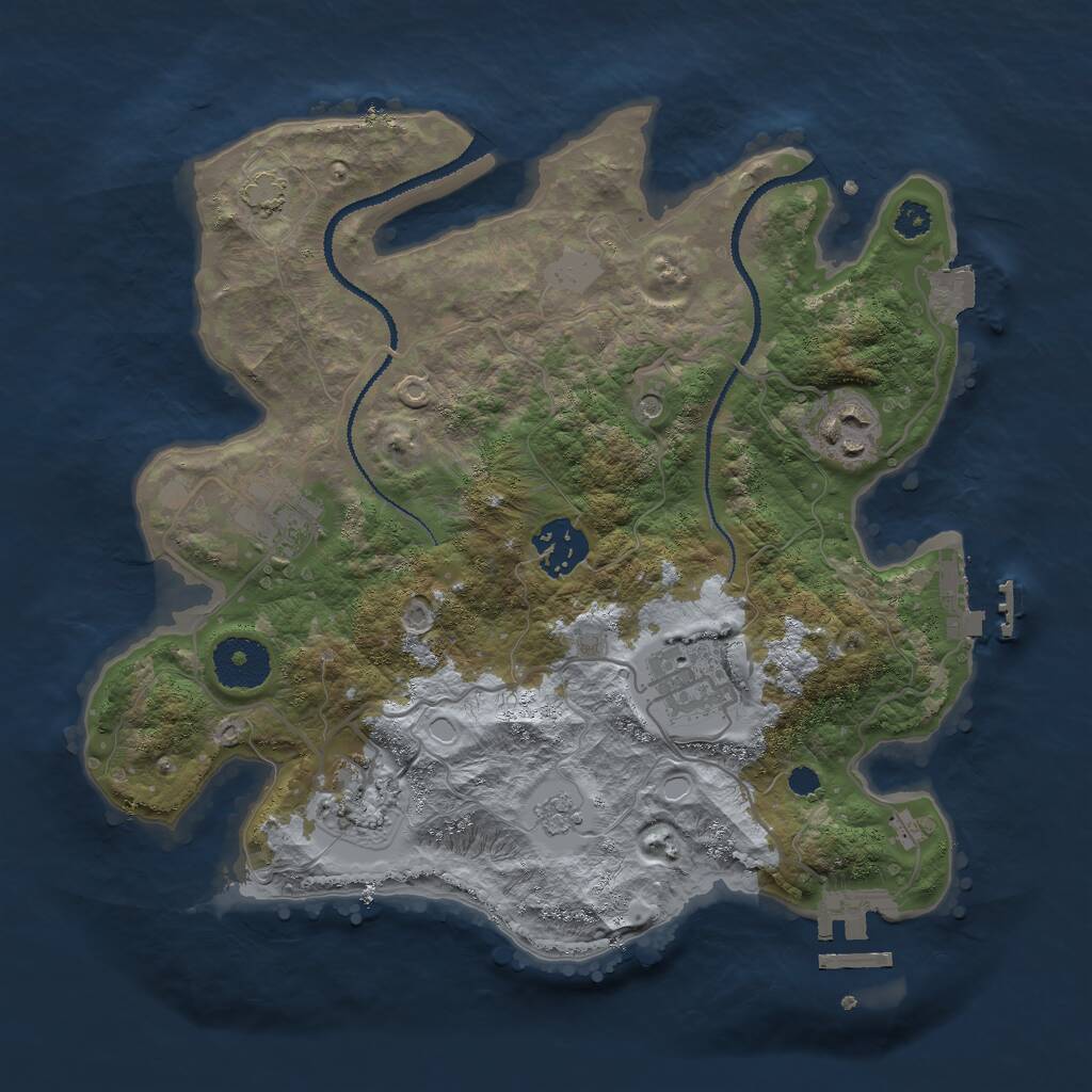 Rust Map: Procedural Map, Size: 3000, Seed: 1582646319, 11 Monuments