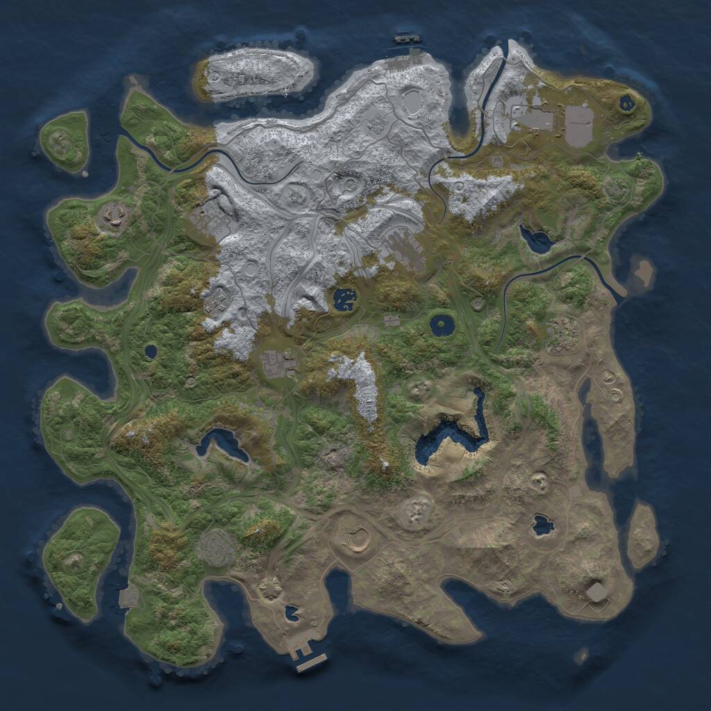 Rust Map: Procedural Map, Size: 4500, Seed: 5380667, 16 Monuments
