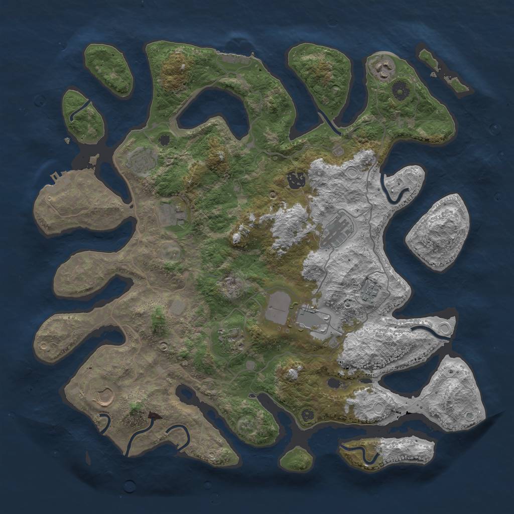Rust Map: Procedural Map, Size: 4200, Seed: 235802893, 16 Monuments