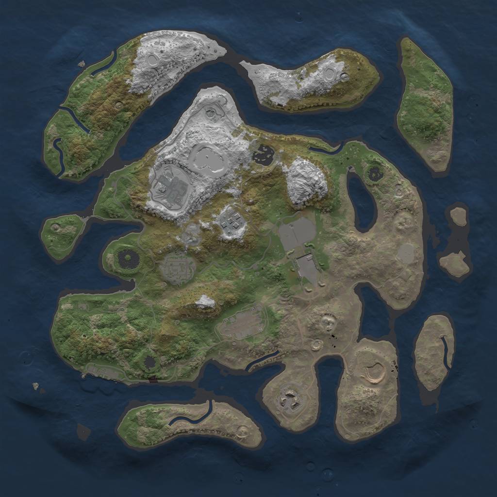 Rust Map: Procedural Map, Size: 3550, Seed: 784789, 15 Monuments