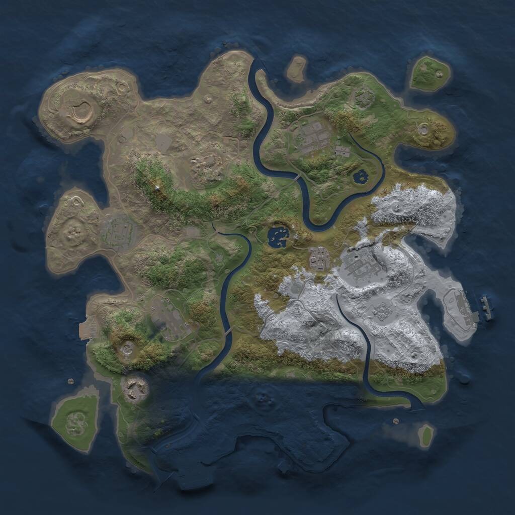 Rust Map: Procedural Map, Size: 3500, Seed: 8413, 15 Monuments