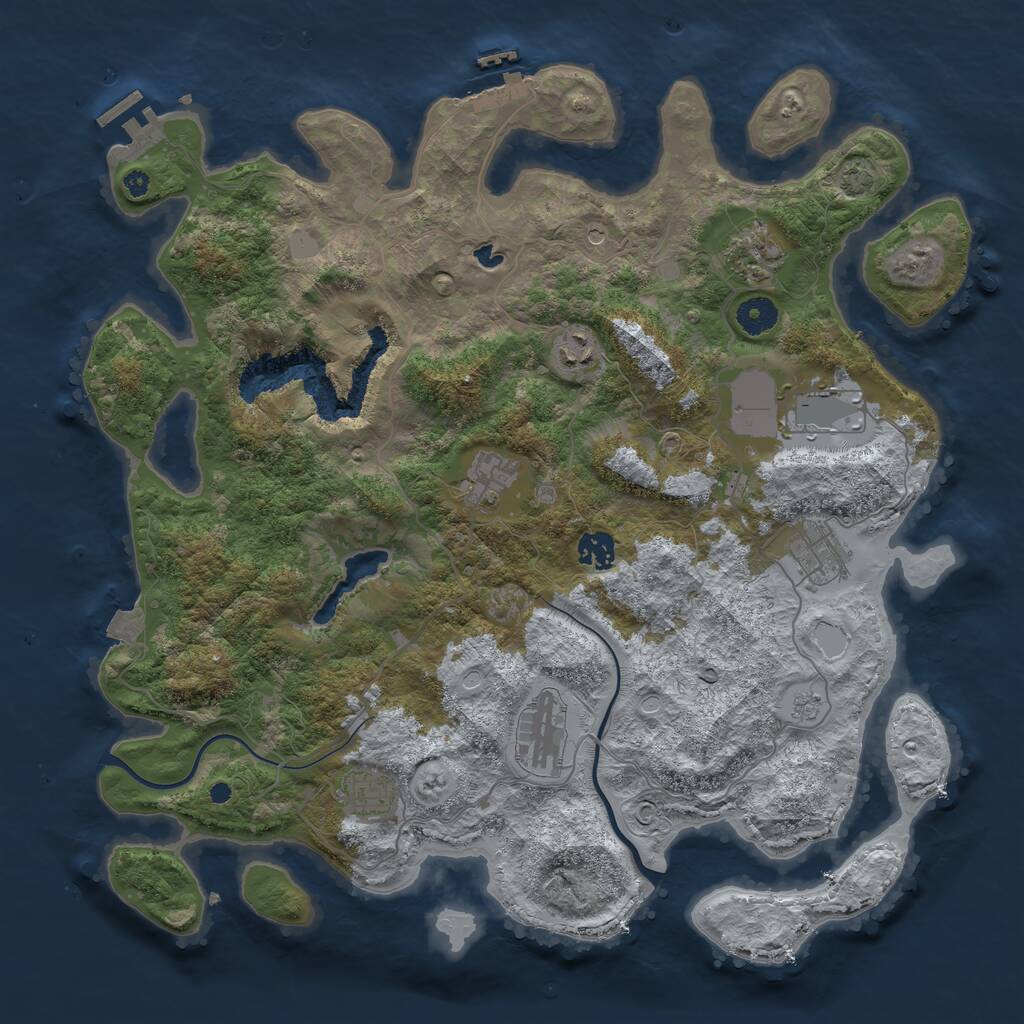 Rust Map: Procedural Map, Size: 4000, Seed: 5417297, 14 Monuments