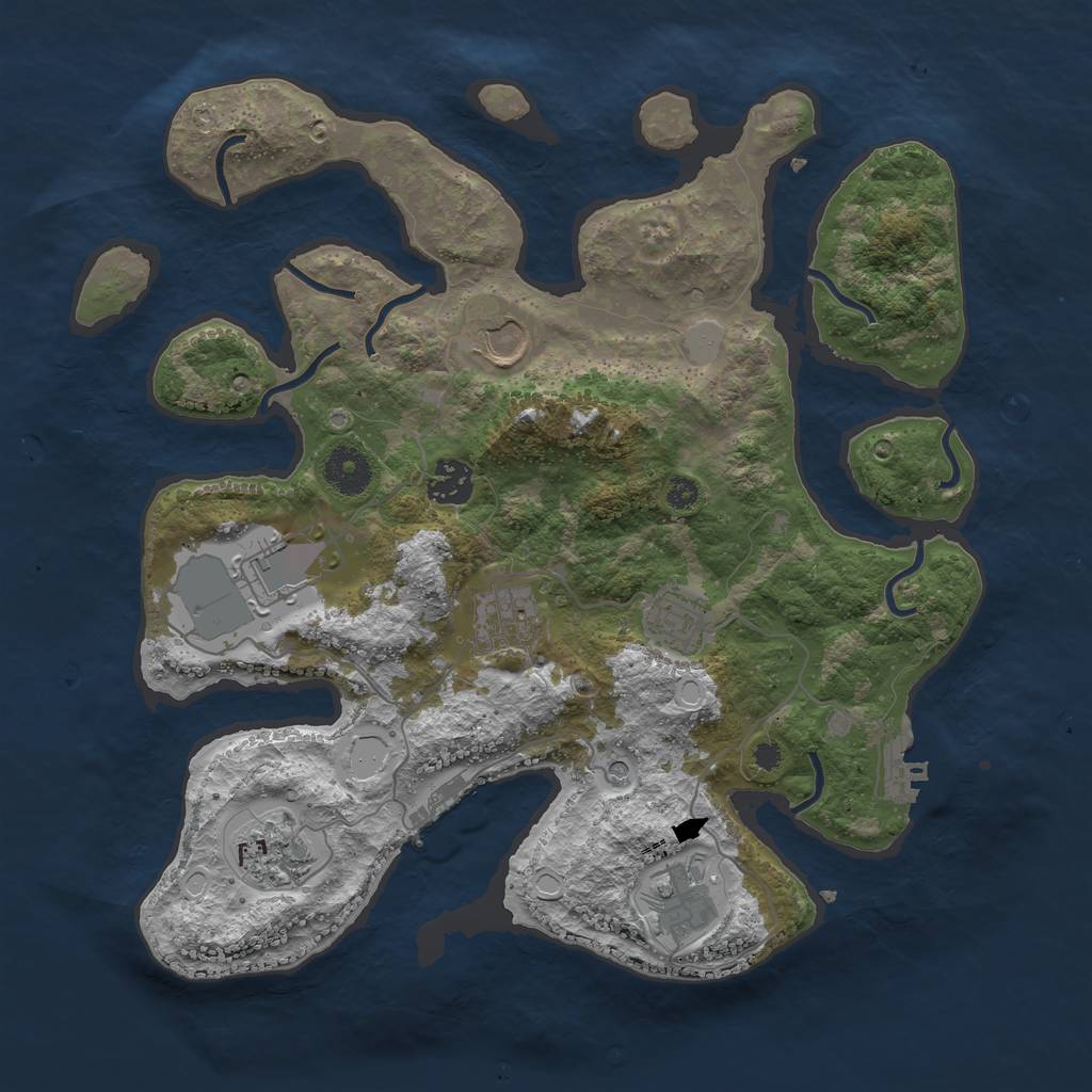 Rust Map: Procedural Map, Size: 3500, Seed: 238129, 15 Monuments