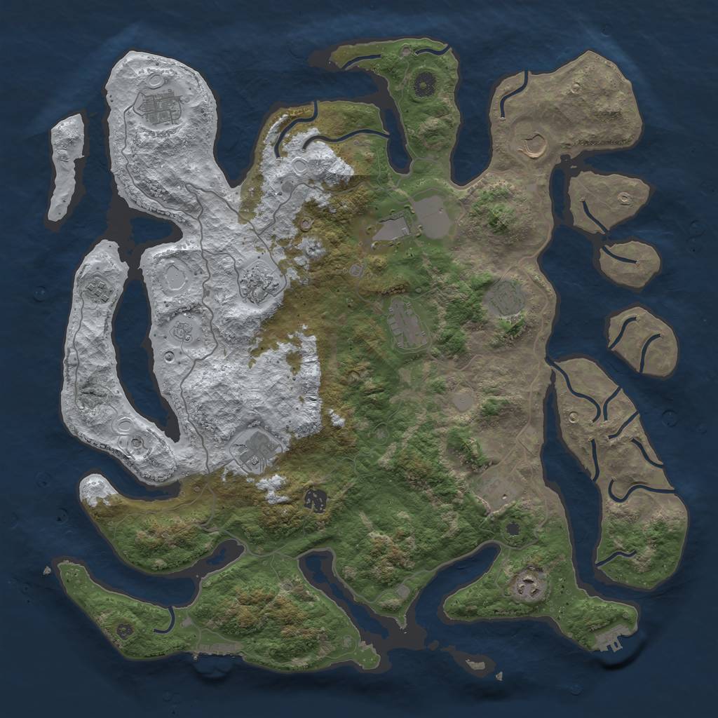 Rust Map: Procedural Map, Size: 4500, Seed: 3029492, 20 Monuments