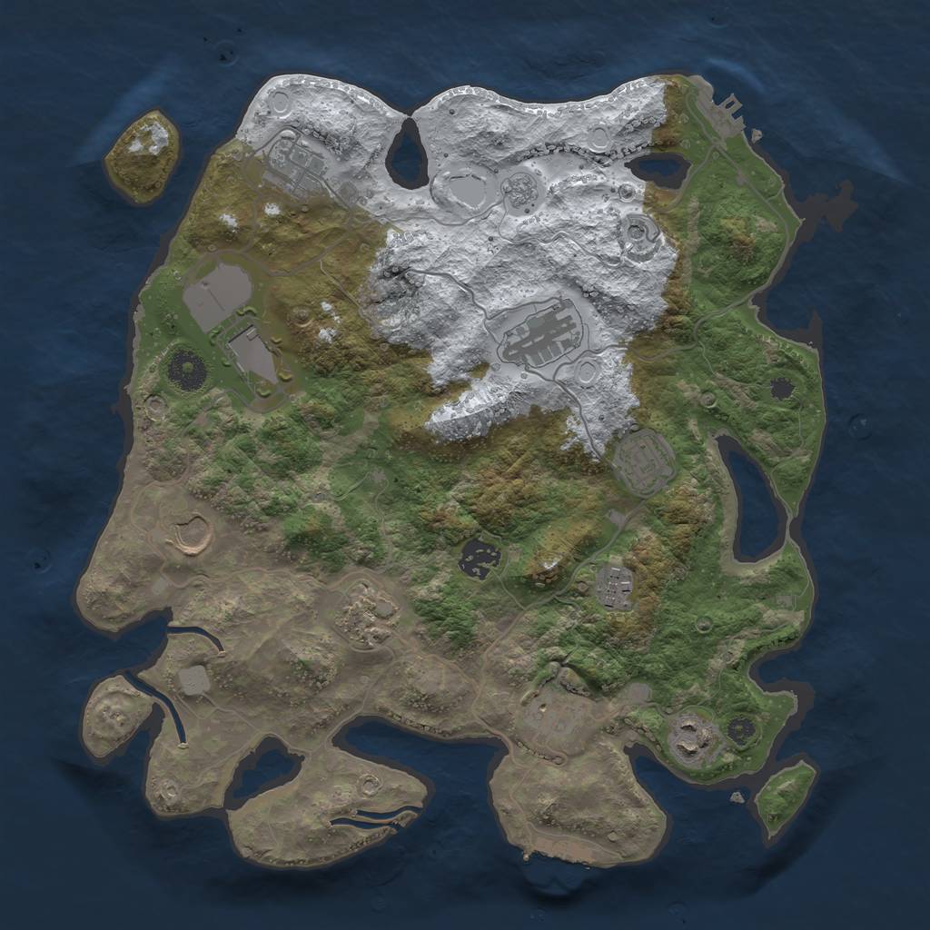 Rust Map: Procedural Map, Size: 3550, Seed: 524728, 19 Monuments