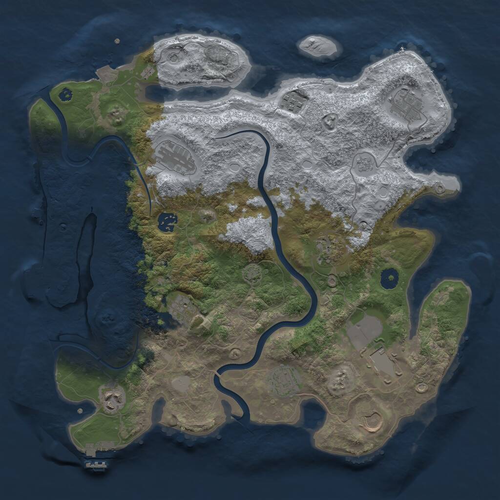 Rust Map: Procedural Map, Size: 3750, Seed: 6969420, 16 Monuments