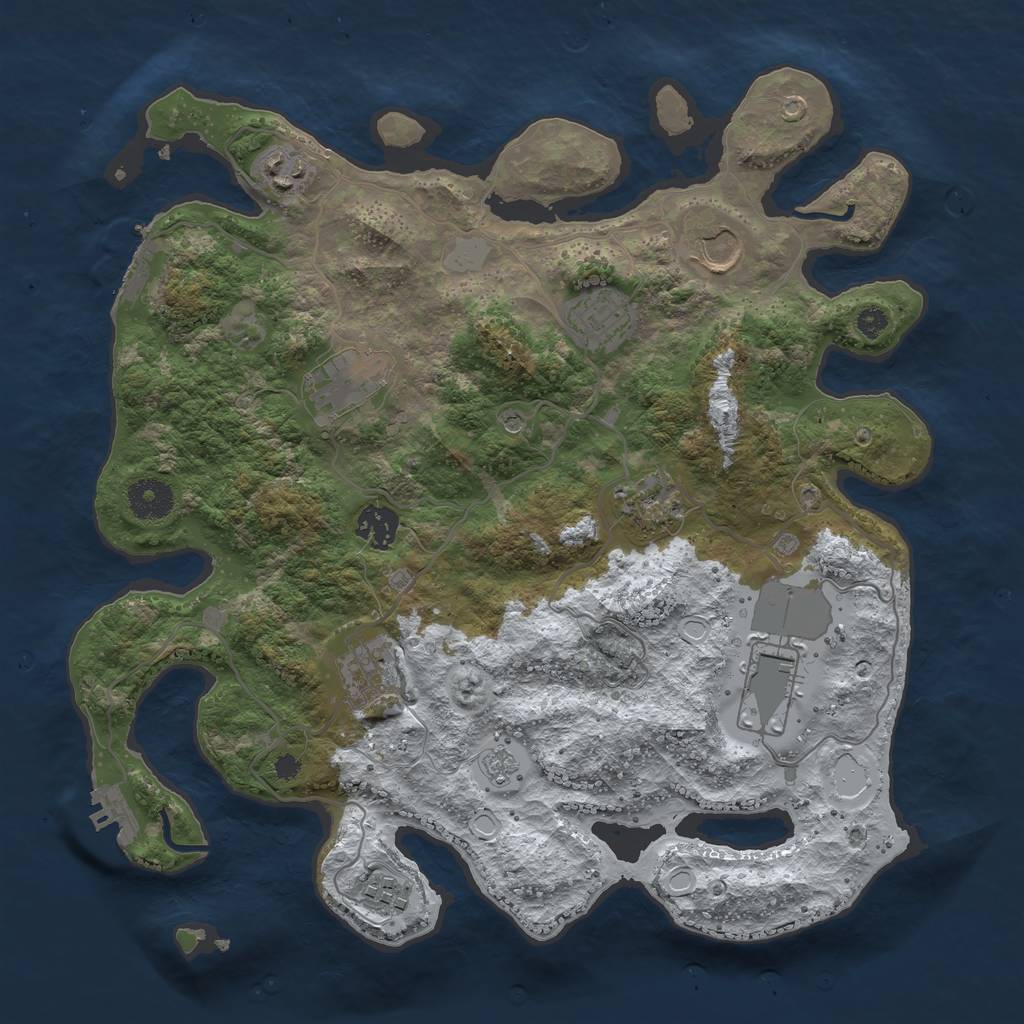 Rust Map: Procedural Map, Size: 3550, Seed: 983208, 18 Monuments
