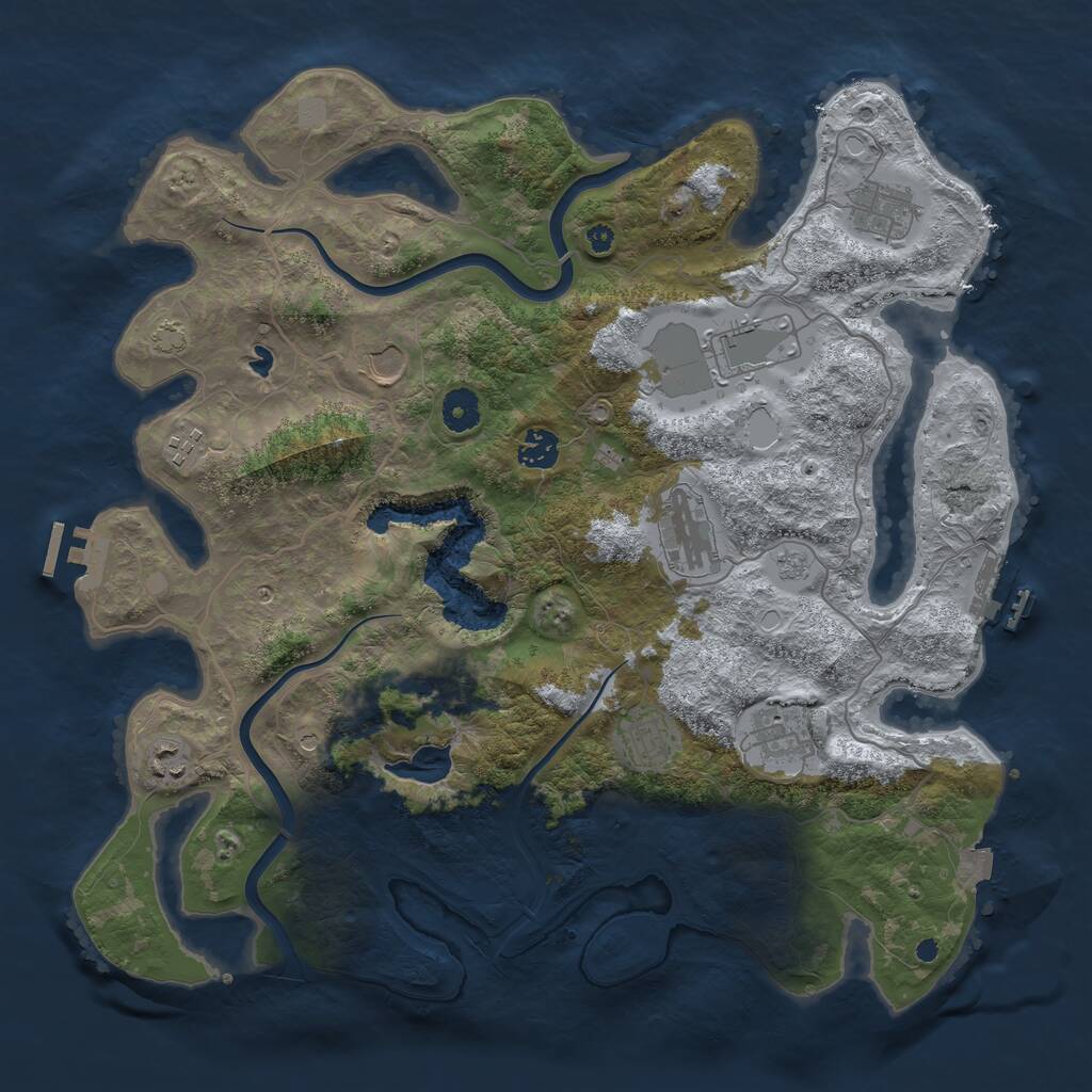 Rust Map: Procedural Map, Size: 4000, Seed: 582903, 15 Monuments