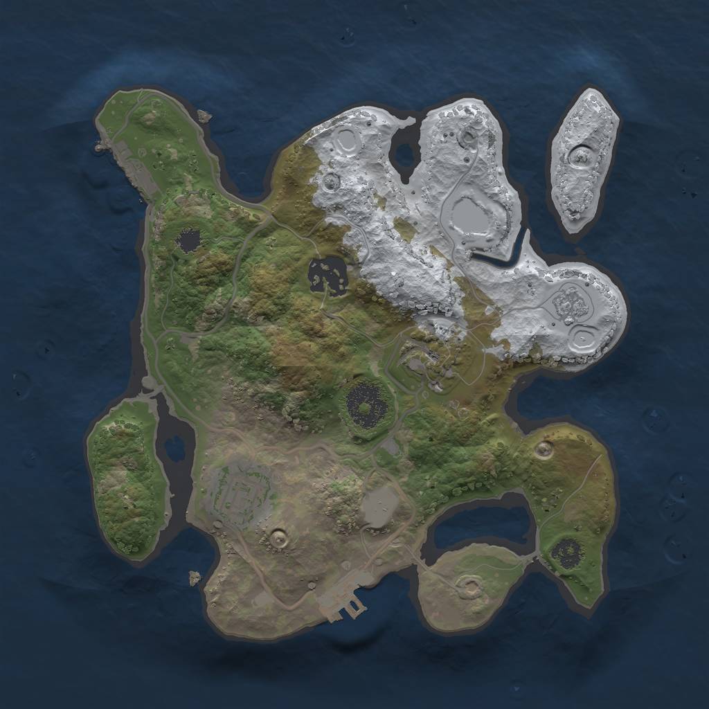 Rust Map: Procedural Map, Size: 2500, Seed: 19717, 11 Monuments