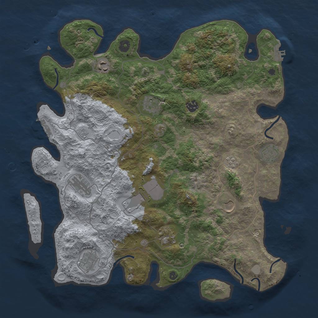 Rust Map: Procedural Map, Size: 4000, Seed: 193268, 19 Monuments