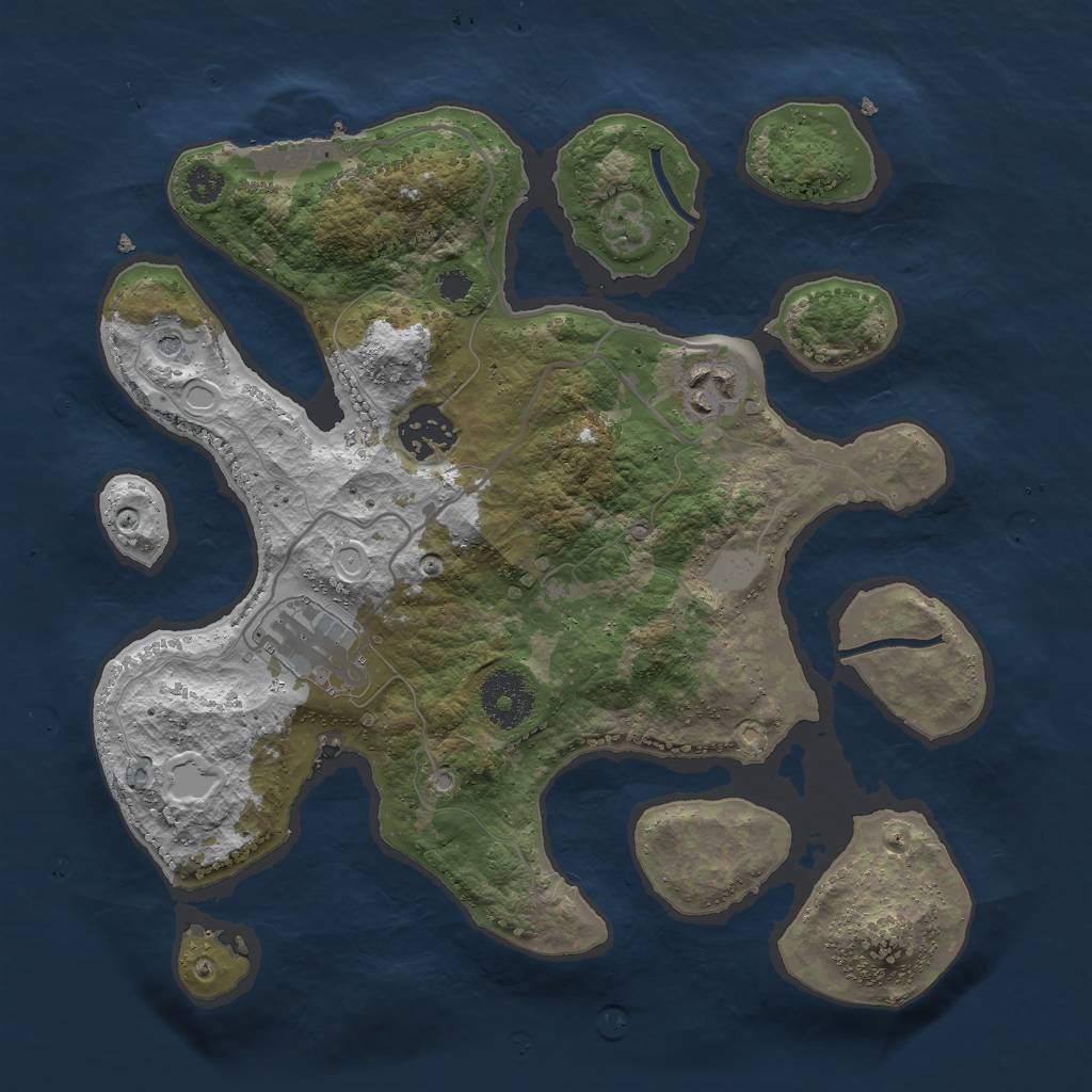 Rust Map: Procedural Map, Size: 3000, Seed: 513453319, 10 Monuments