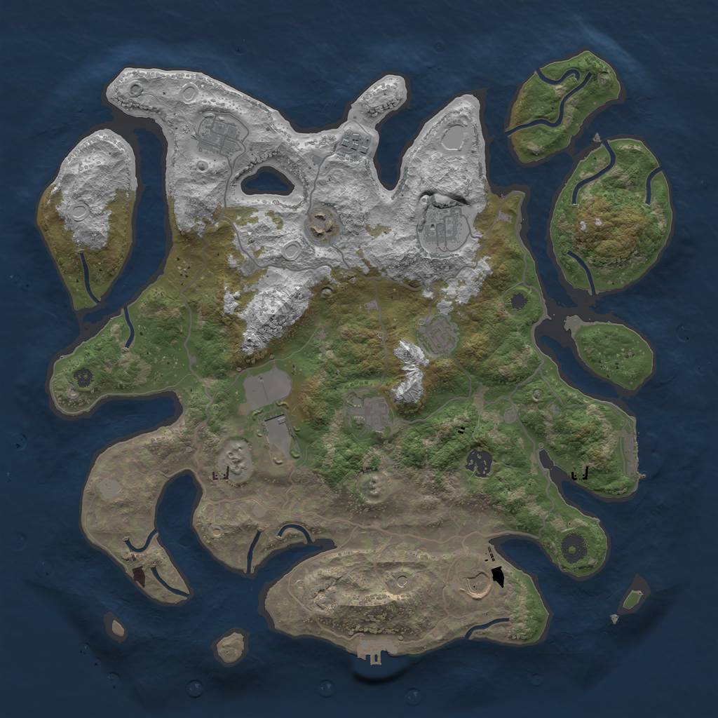 Rust Map: Procedural Map, Size: 4000, Seed: 926080, 17 Monuments