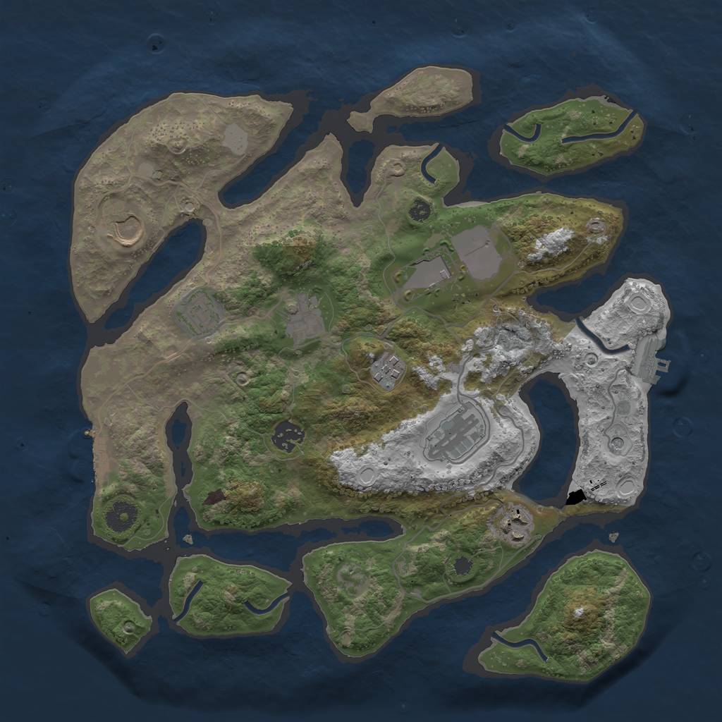 Rust Map: Procedural Map, Size: 3550, Seed: 34112, 16 Monuments