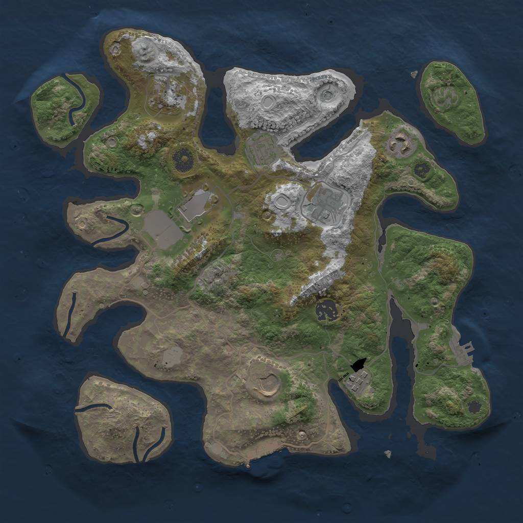 Rust Map: Procedural Map, Size: 3500, Seed: 312414515, 16 Monuments