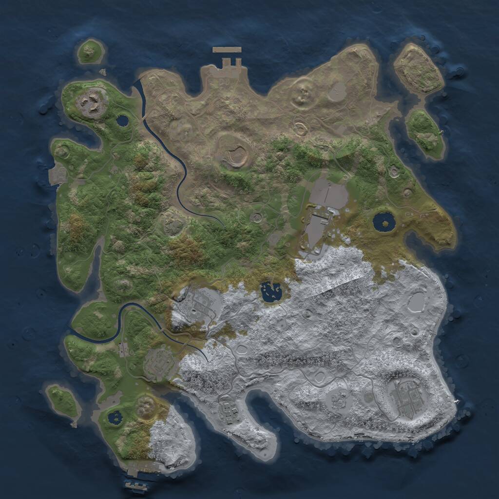 Rust Map: Procedural Map, Size: 3500, Seed: 86059, 14 Monuments