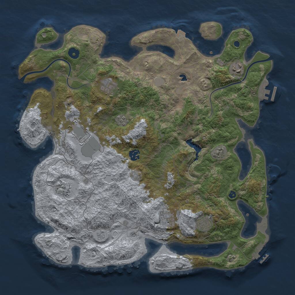 Rust Map: Procedural Map, Size: 4000, Seed: 582358, 14 Monuments