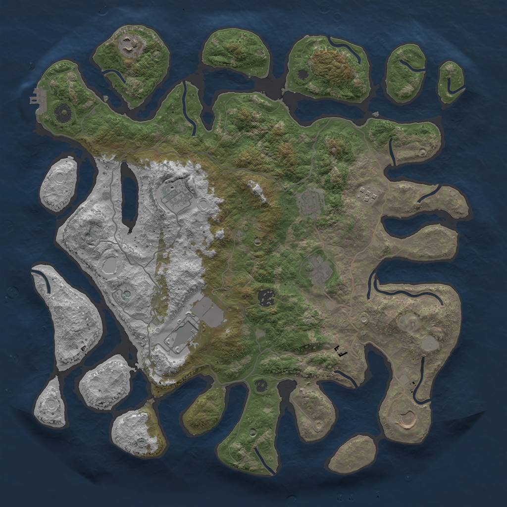 Rust Map: Procedural Map, Size: 4187, Seed: 2801, 15 Monuments