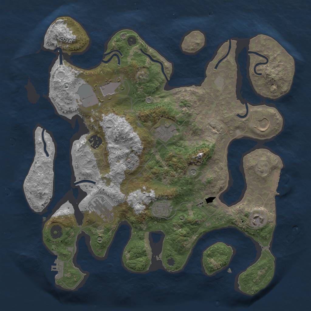 Rust Map: Procedural Map, Size: 3550, Seed: 634577, 16 Monuments