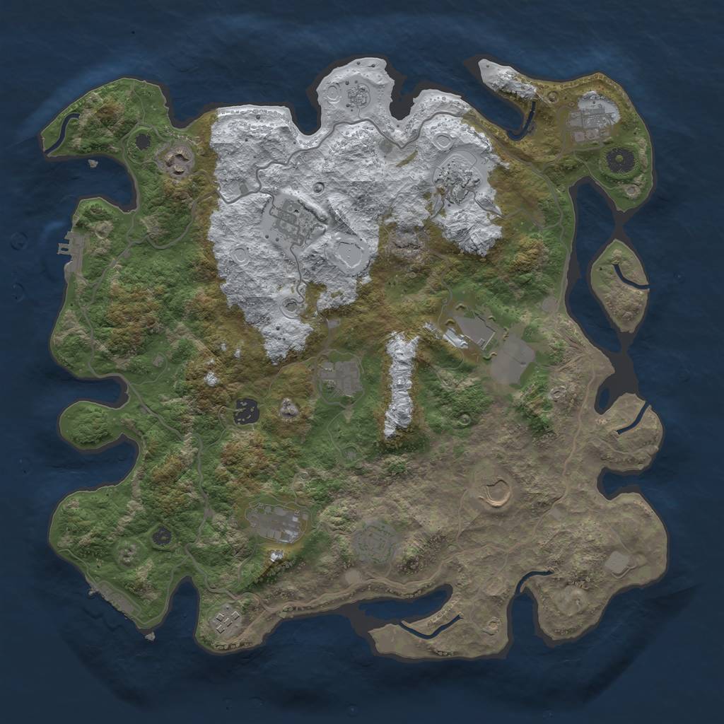 Rust Map: Procedural Map, Size: 4000, Seed: 10902457, 20 Monuments