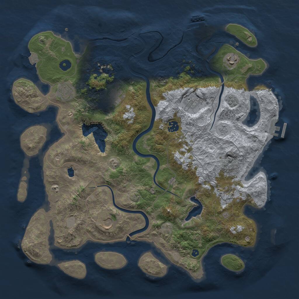 Rust Map: Procedural Map, Size: 4000, Seed: 224963, 14 Monuments