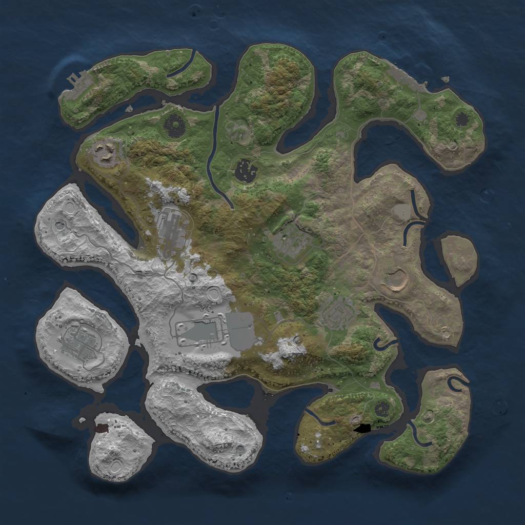 Rust Map: Procedural Map, Size: 3510, Seed: 4218911, 16 Monuments