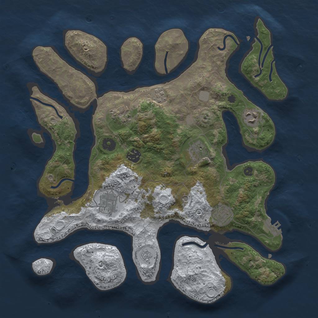 Rust Map: Procedural Map, Size: 3510, Seed: 1667527, 15 Monuments