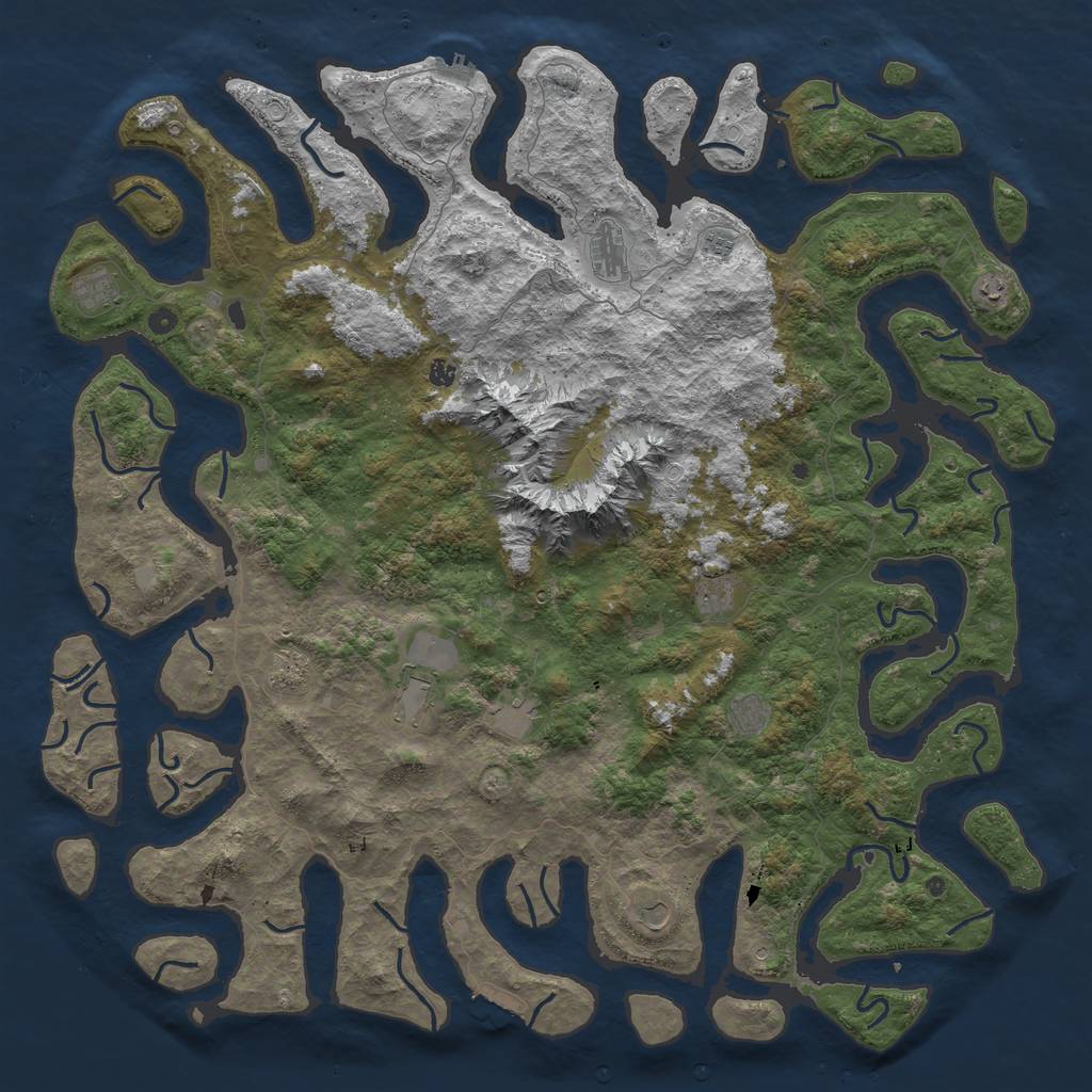Rust Map: Procedural Map, Size: 6000, Seed: 421, 19 Monuments