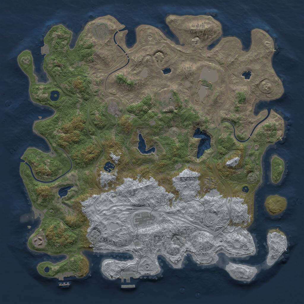 Rust Map: Procedural Map, Size: 4500, Seed: 1434078, 15 Monuments