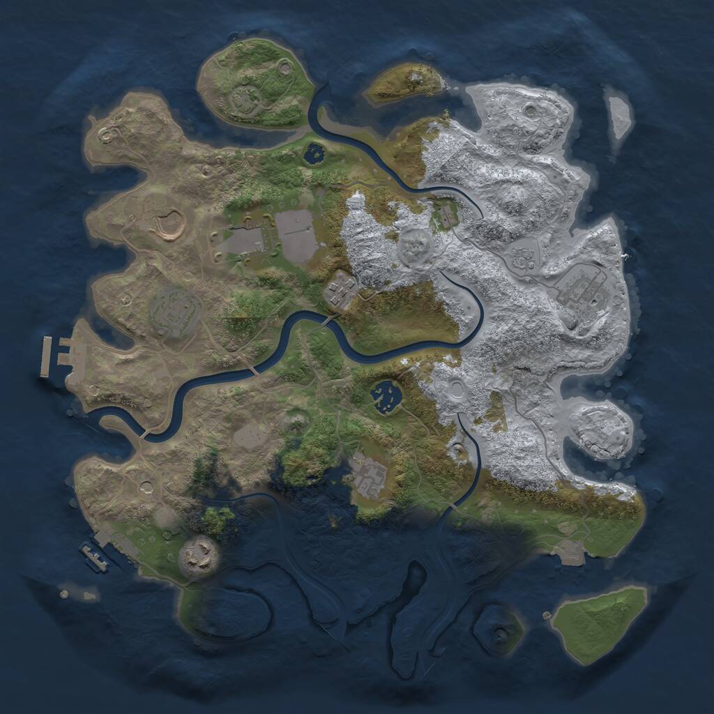 Rust Map: Procedural Map, Size: 3510, Seed: 4875028, 14 Monuments