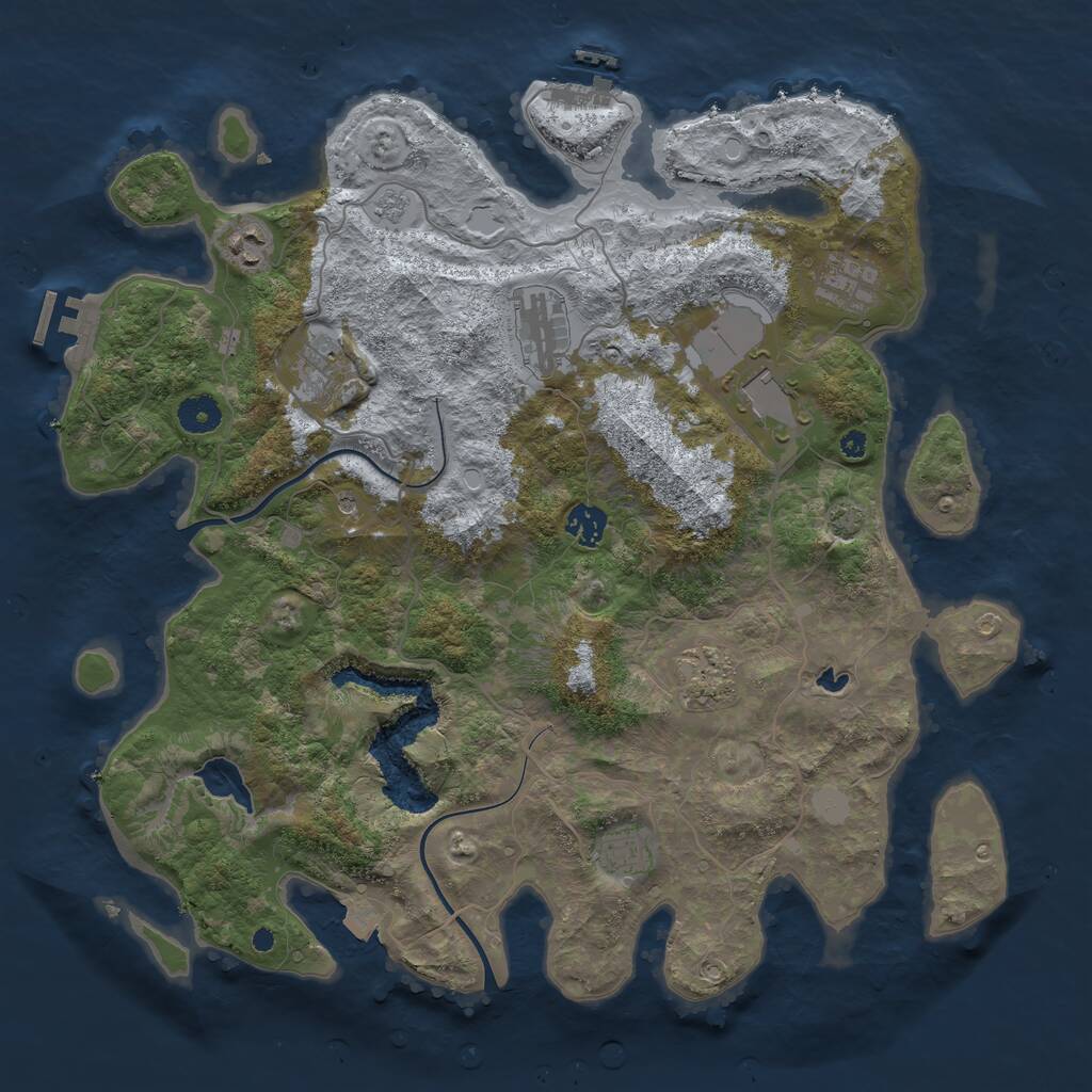 Rust Map: Procedural Map, Size: 4000, Seed: 7553, 14 Monuments
