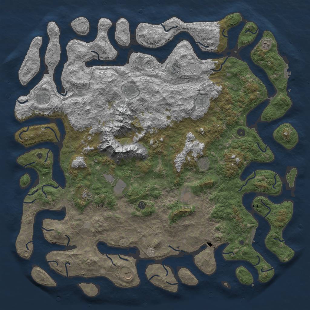 Rust Map: Procedural Map, Size: 6000, Seed: 812449206, 19 Monuments